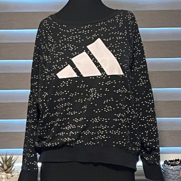 Adidas Black Woman'sSportswear Winners Badge of Sport Crew Sweatshirt Size L - Picture 5 of 16